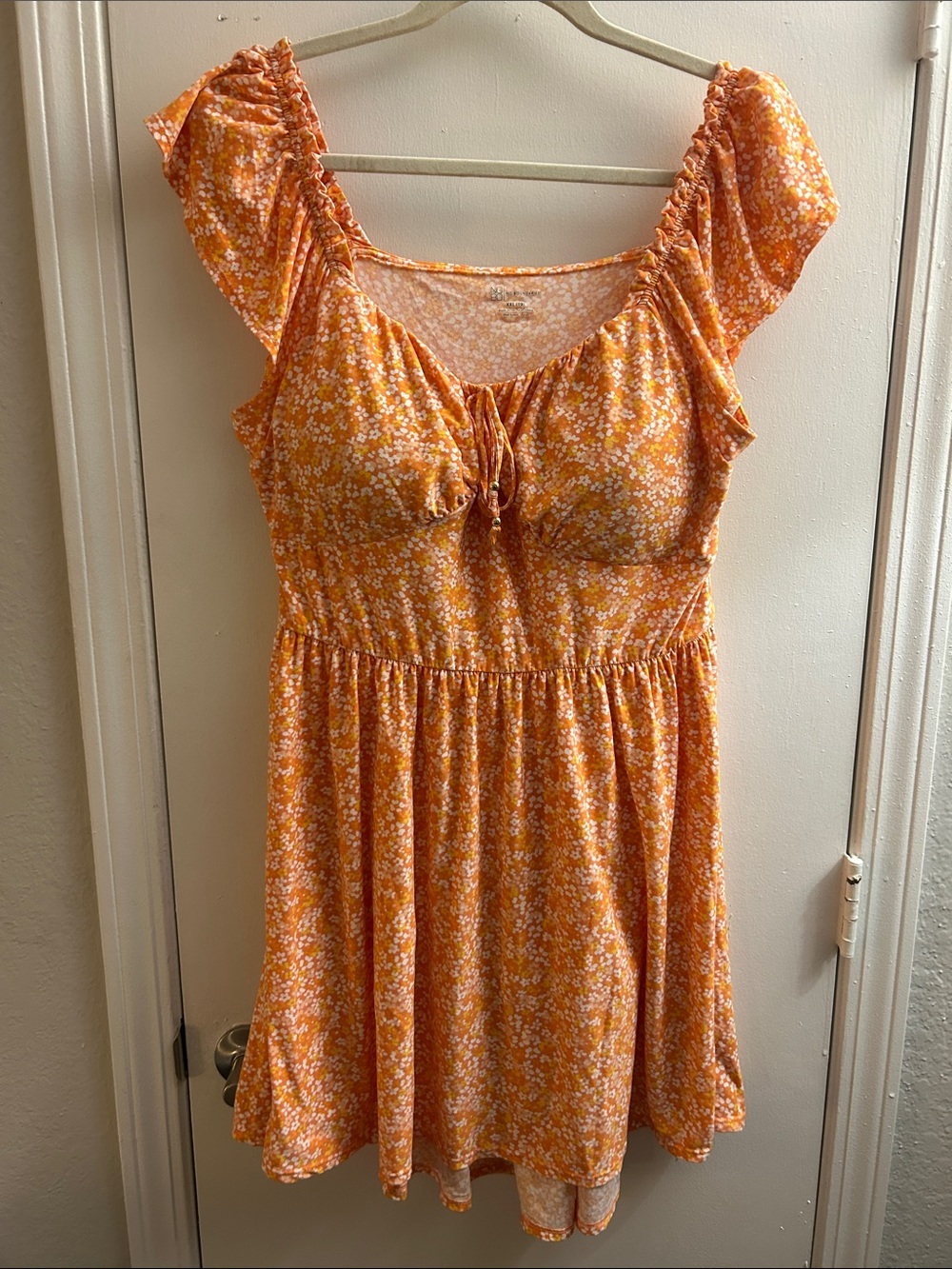 Orange and White Floral Sundress